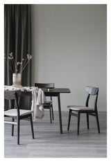 Nagano Dining Chair, Beige/Brown Lacquered Oak