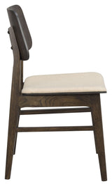 Nagano Dining Chair, Beige/Brown Lacquered Oak