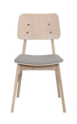 Nagano Dining chair, white washed oak, light gray