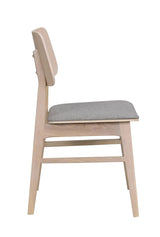 Nagano Dining chair, white washed oak, light gray