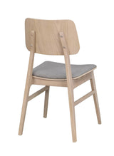 Nagano Dining chair, white washed oak, light gray