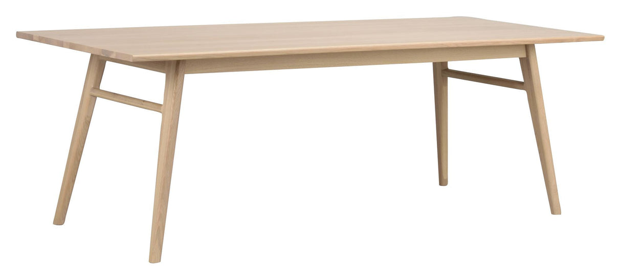 Nevis Dining Table, White Pigmented Oak, 220x90