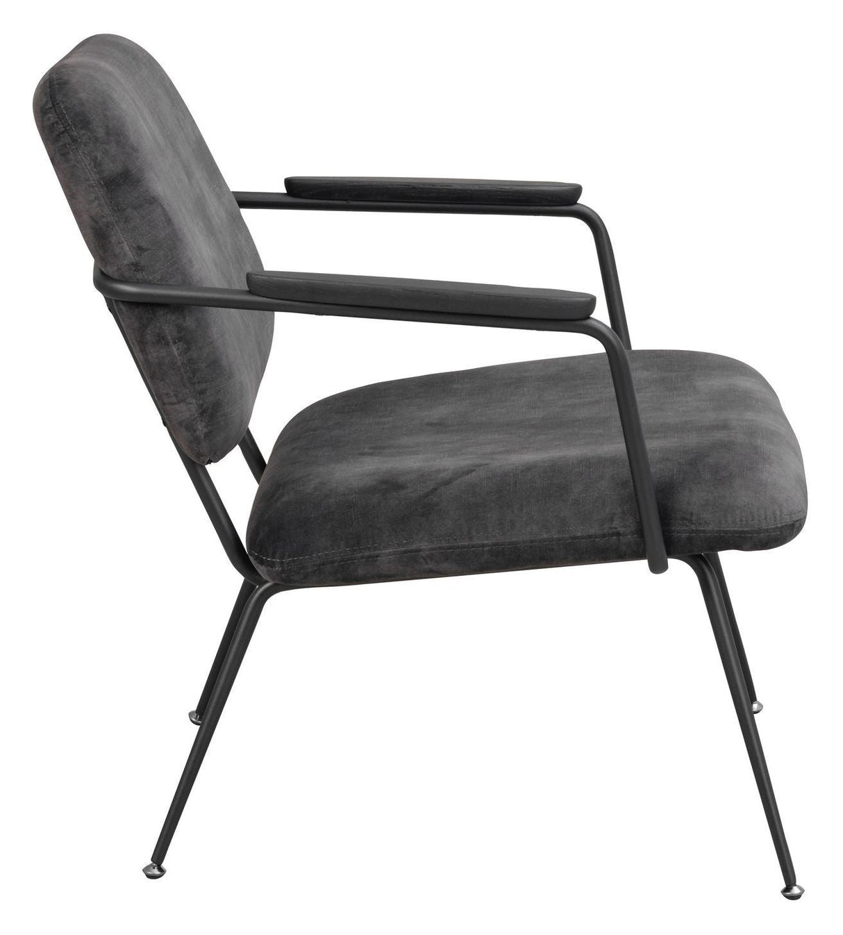 Prescott Lounge Chair Gray Velvet