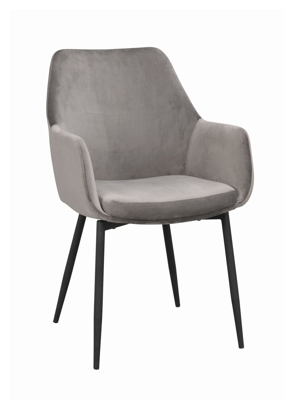 Reily Dining chair with armrests, Gray Velour