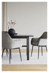 Reily Dining chair with armrests, Gray Velour