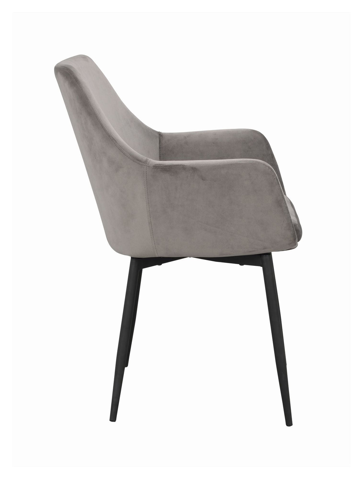 Reily Dining chair with armrests, Gray Velour