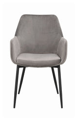 Reily Dining chair with armrests, Gray Velour