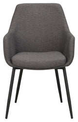 Reily Dining chair with armrests, Gray/Black