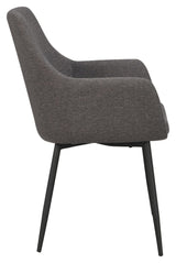 Reily Dining chair with armrests, Gray/Black