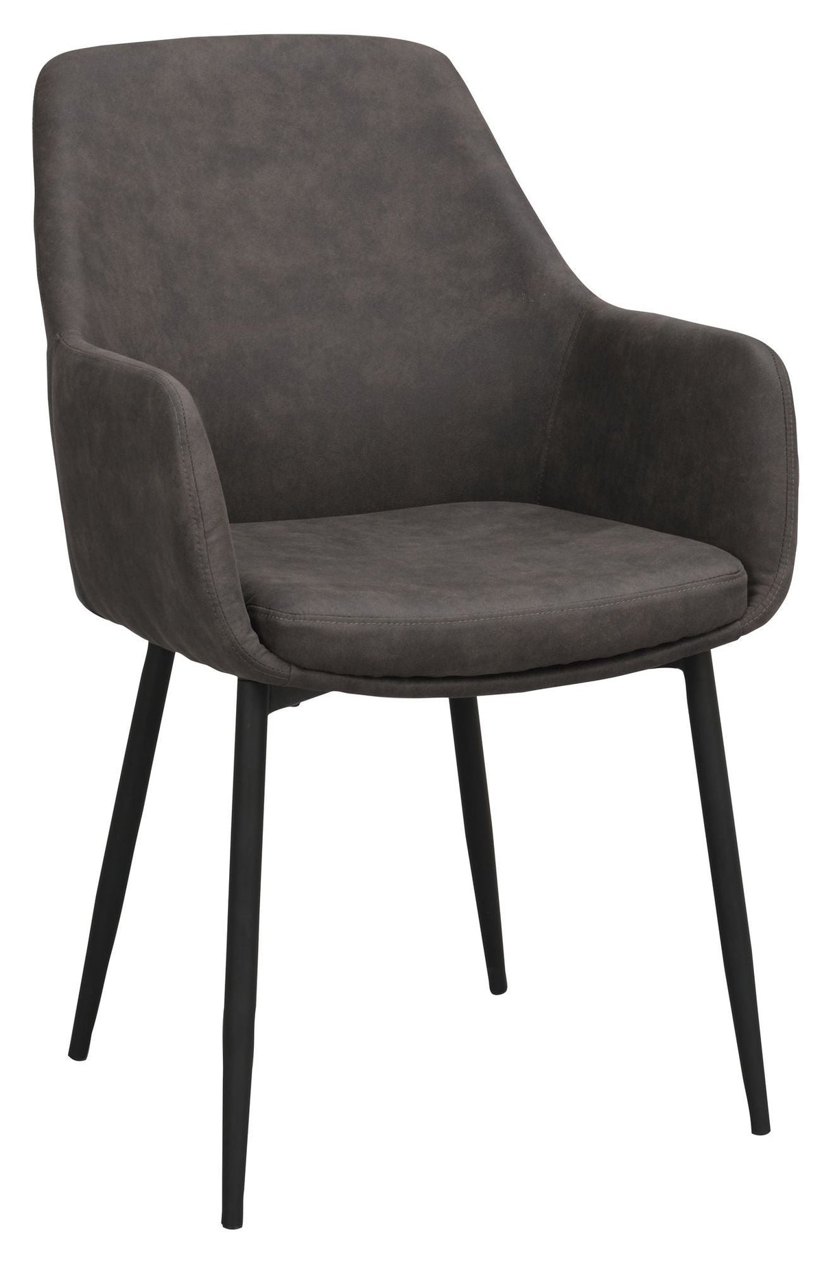 Reily Dining chair with armrests, Dark Gray Microfiber