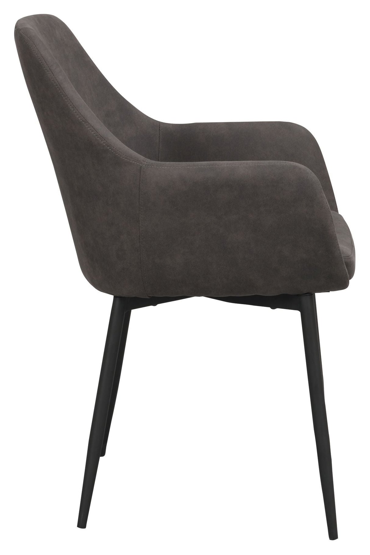 Reily Dining chair with armrests, Dark Gray Microfiber