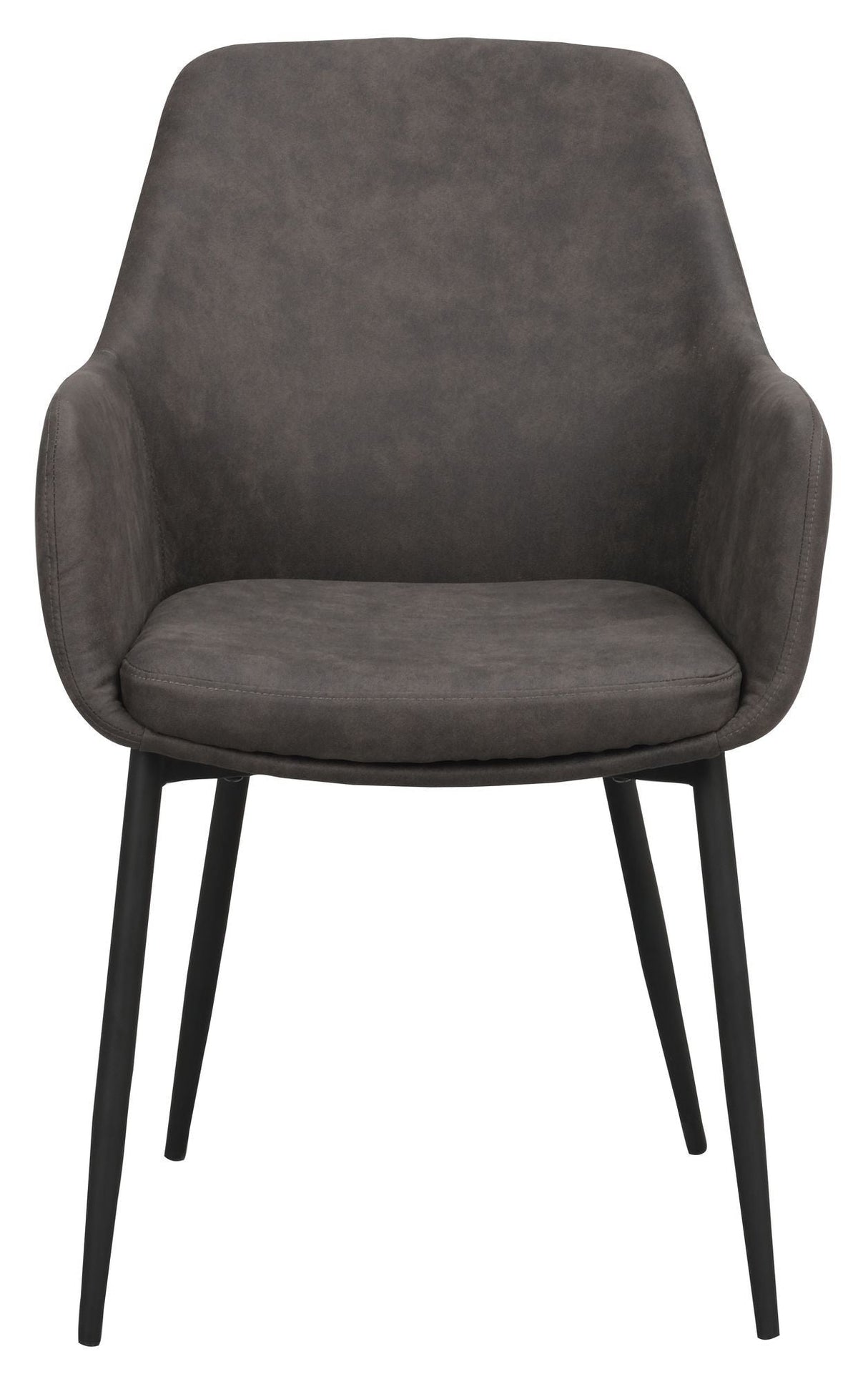 Reily Dining chair with armrests, Dark Gray Microfiber