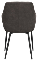 Reily Dining chair with armrests, Dark Gray Microfiber