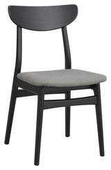 Rodham dining chair, dark gray/black lacquered oak