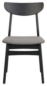 Rodham dining chair, dark gray/black lacquered oak