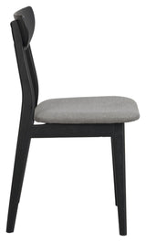 Rodham dining chair, dark gray/black lacquered oak