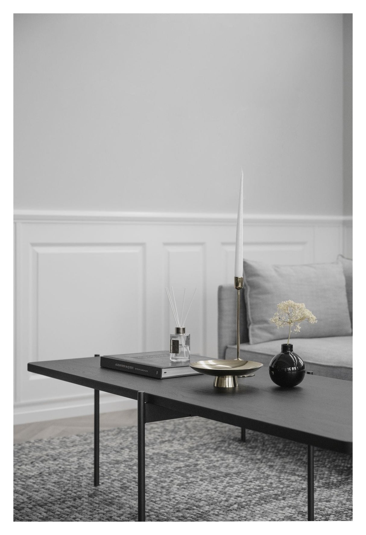 Shelton Coffee table, Black lacquered ash, L145