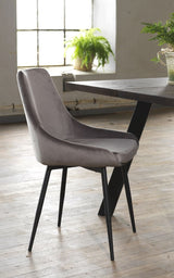 Sierra Dining Chair, Gray Velvet