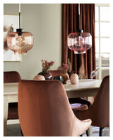 Sierra Dining Chair, Pink Velour