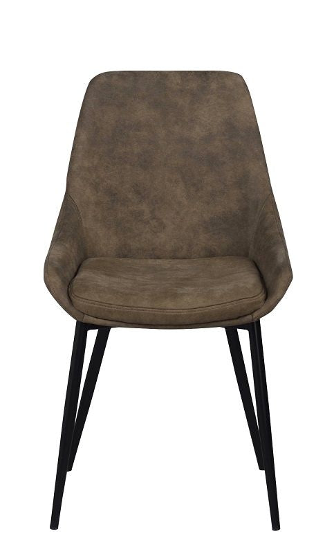 Sierra Dining chair, upholstered with brown microfiber