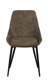 Sierra Dining chair, upholstered with brown microfiber