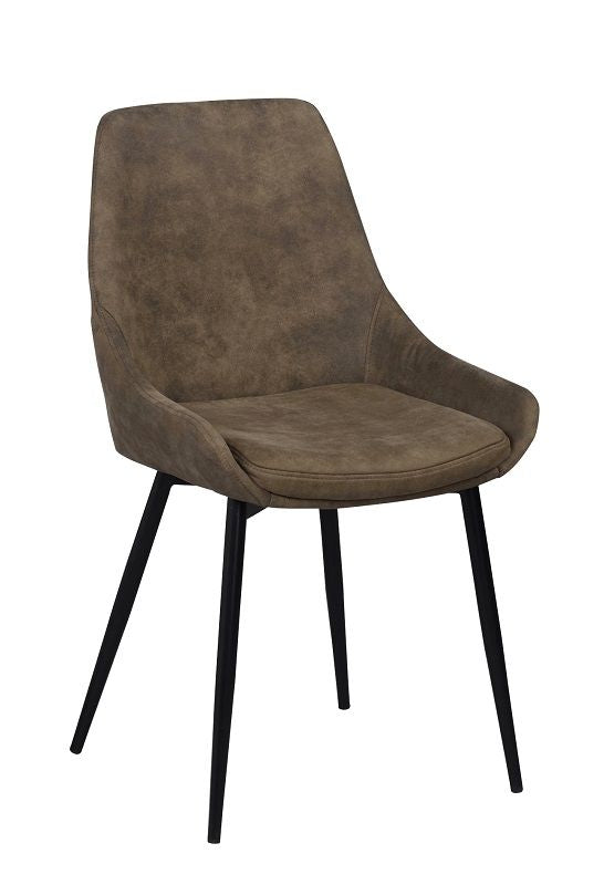 Sierra Dining chair, upholstered with brown microfiber