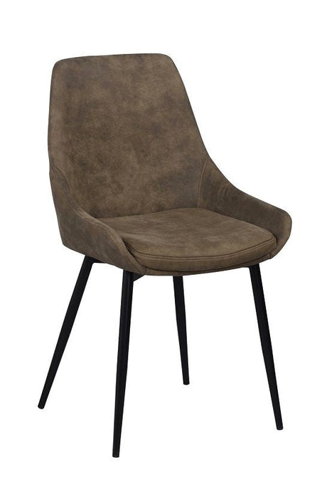 Sierra Dining chair, upholstered with brown microfiber