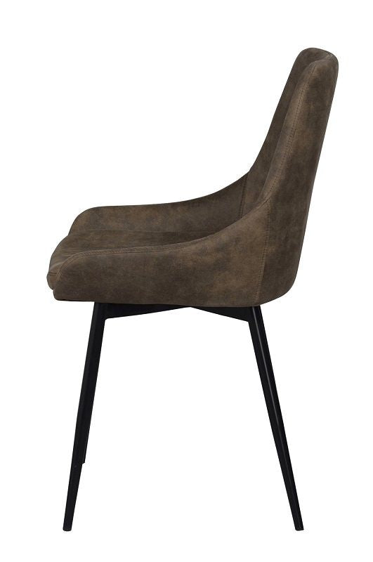 Sierra Dining chair, upholstered with brown microfiber