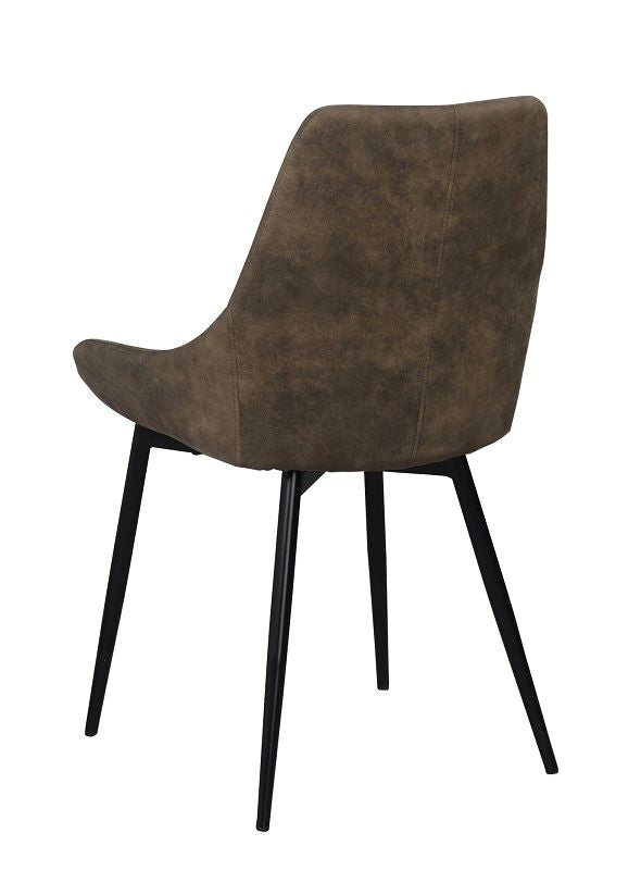 Sierra Dining chair, upholstered with brown microfiber