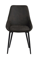 Sierra Dining chair, upholstered with gray microfiber