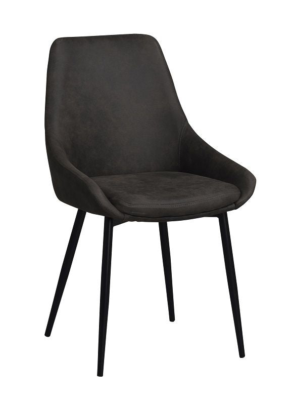 Sierra Dining chair, upholstered with gray microfiber