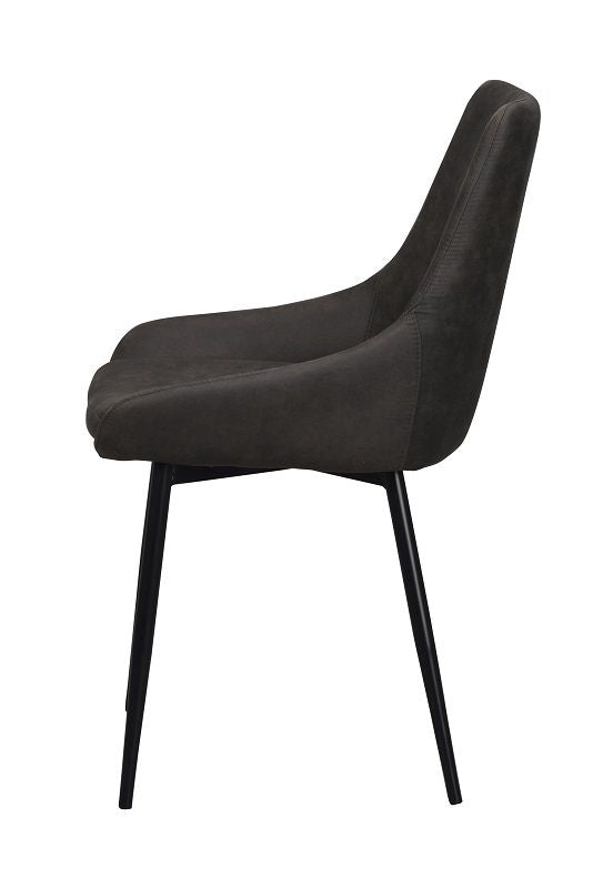 Sierra Dining chair, upholstered with gray microfiber