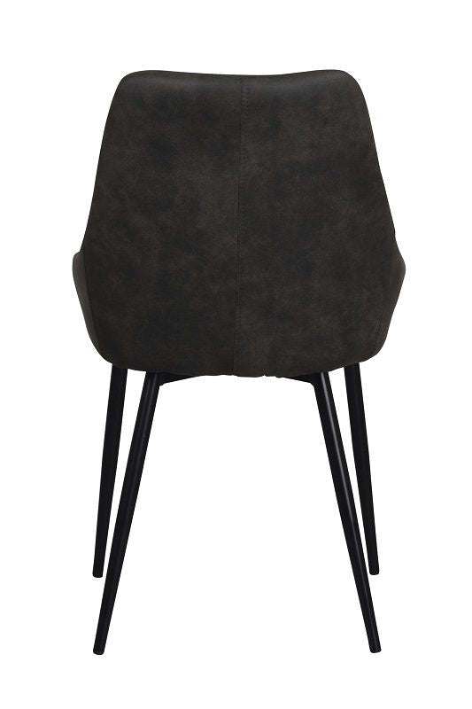 Sierra Dining chair, upholstered with gray microfiber