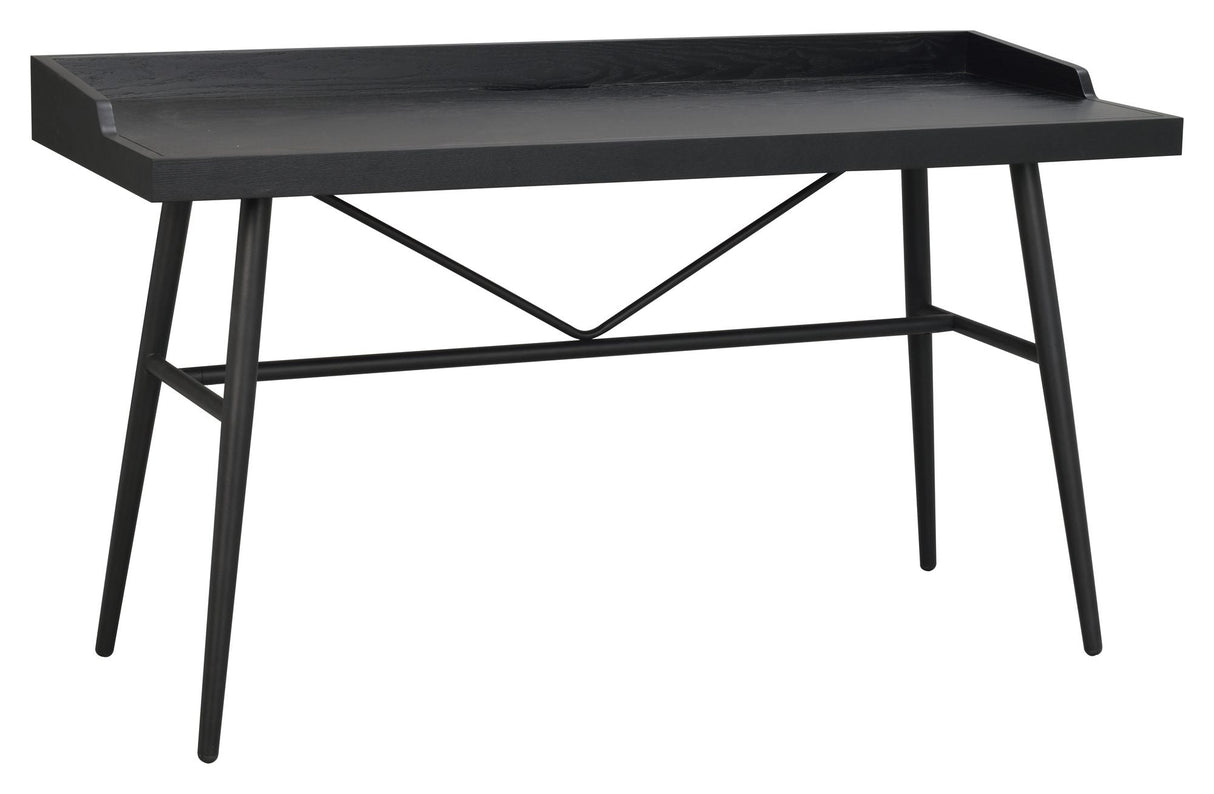 Springdale Desk, Black Lacquered Ash Veneer and Metal