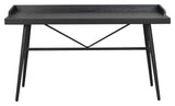 Springdale Desk, Black Lacquered Ash Veneer and Metal