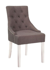 Stella Dining chair, Gray fabric and white legs