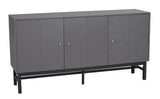 Webster Sideboard, Gray MDF and rubber wood, L169