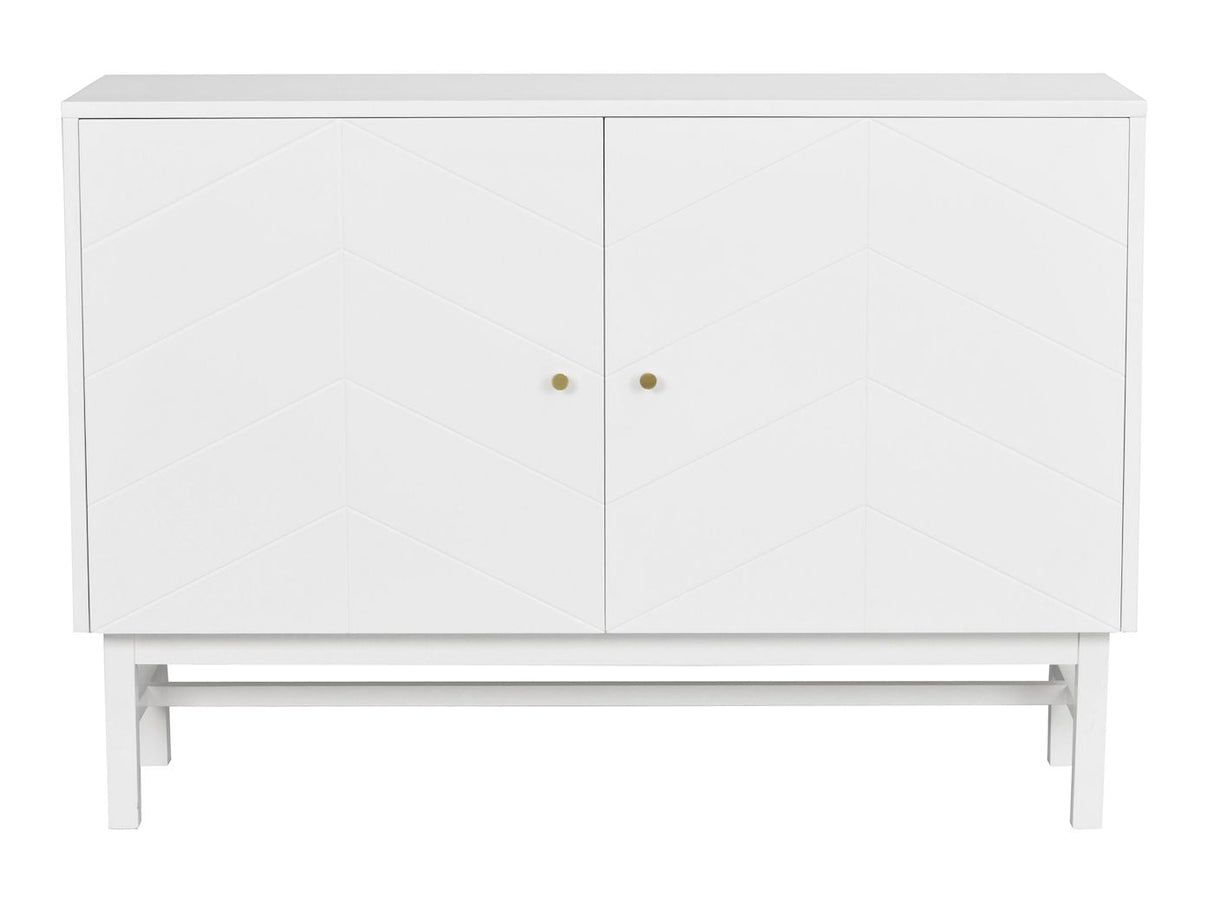 Webster Sideboard, White MDF and rubber wood, L.124