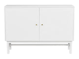 Webster Sideboard, White MDF and rubber wood, L.124