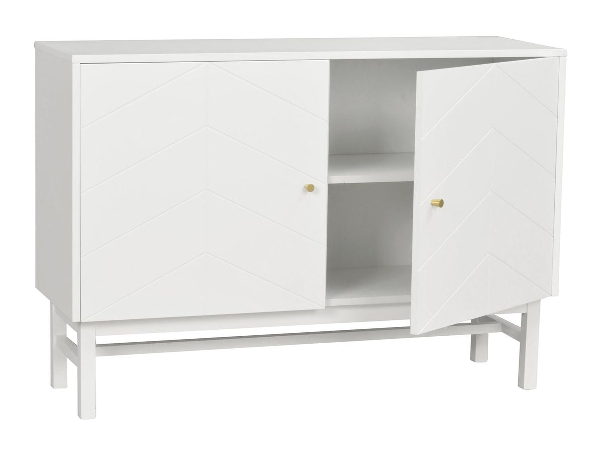 Webster Sideboard, White MDF and rubber wood, L.124