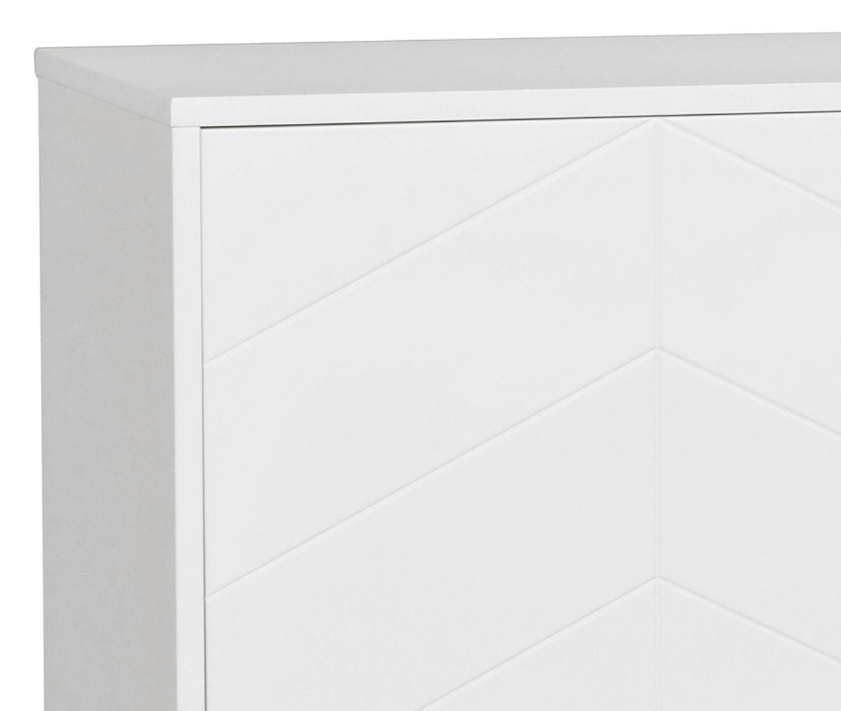 Webster Sideboard, White MDF and rubber wood, L.124