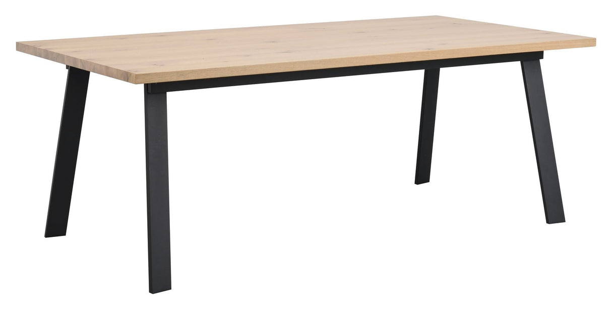 Winnipeg Dining Table, White Pigment/Black, 200x100