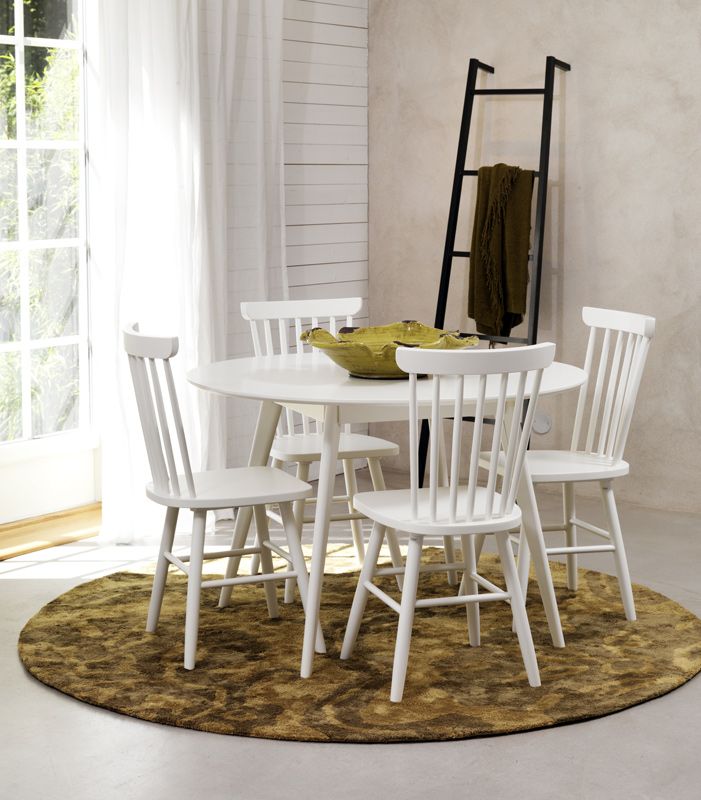 Yumi Dining table, White, Ø115