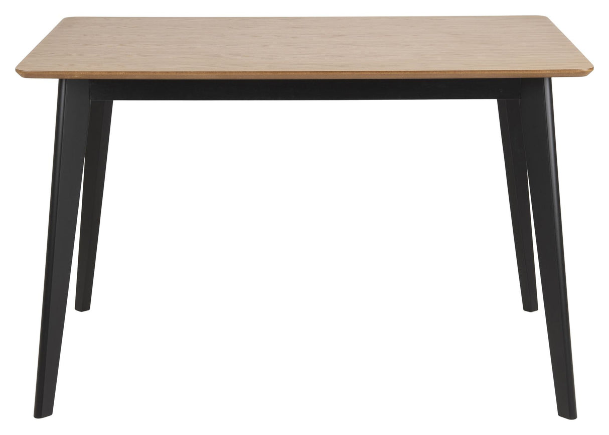 Roxby Dining table, Black painted oak veneer/rubber wood, 120x80