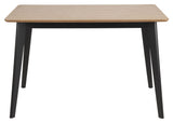 Roxby Dining table, Black painted oak veneer/rubber wood, 120x80