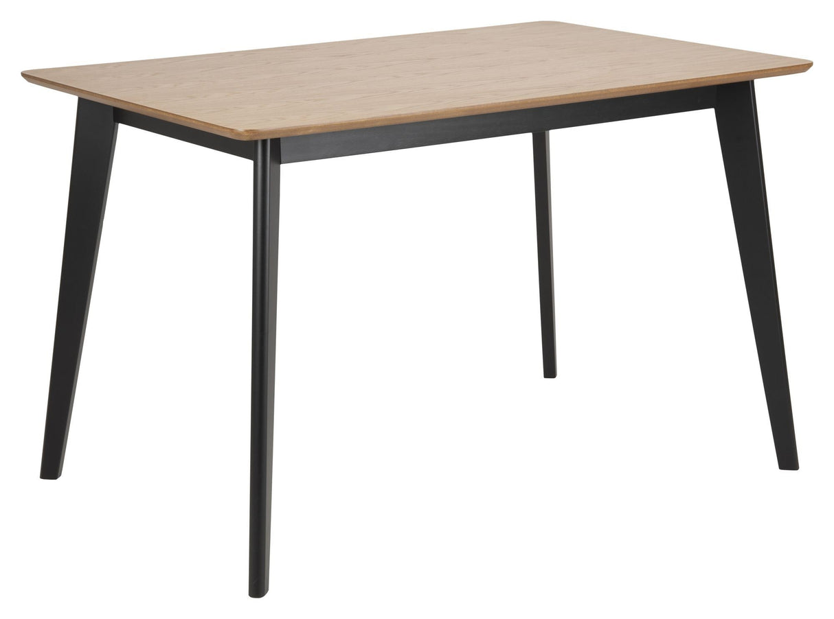 Roxby Dining table, Black painted oak veneer/rubber wood, 120x80