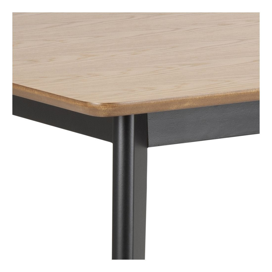 Roxby Dining table, Black painted oak veneer/rubber wood, 120x80