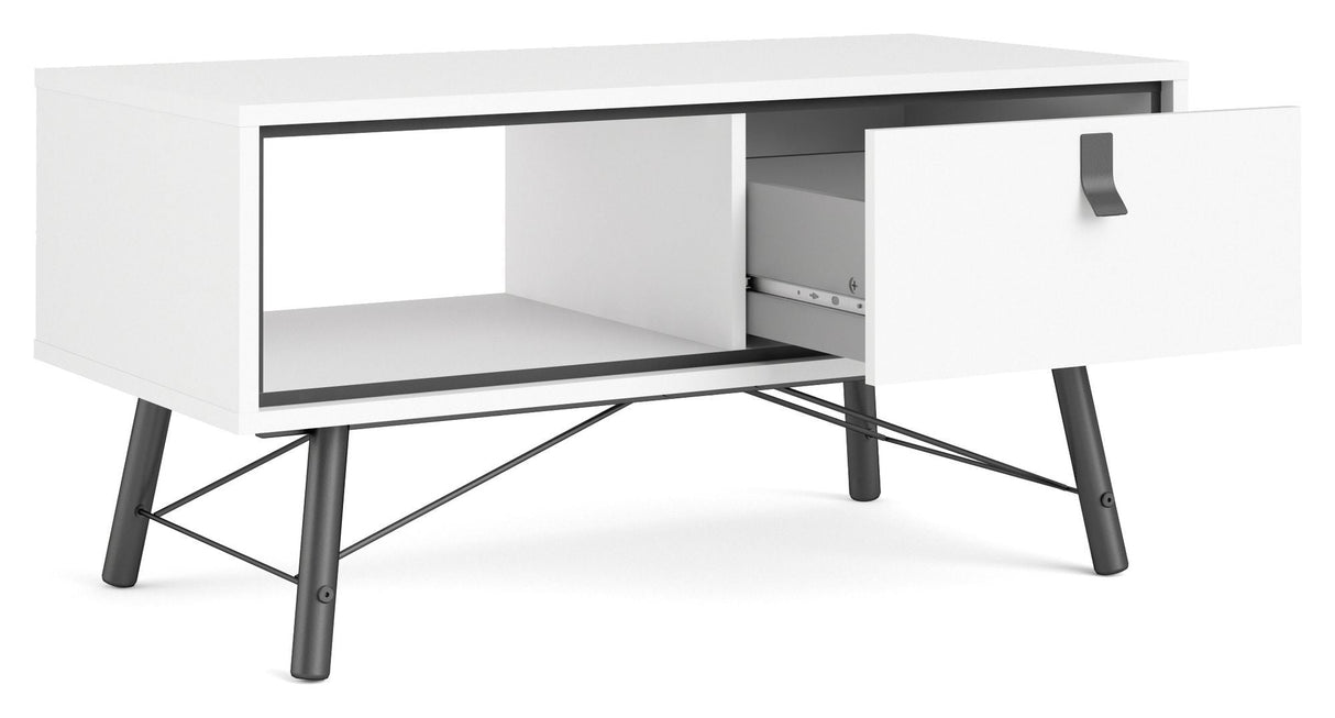 Ry Coffee table with 1 drawer - Mat White