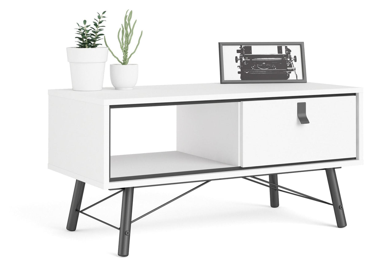 Ry Coffee table with 1 drawer - Mat White