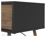 Ry Coffee table with 1 drawer - Walnut look/Mat Black